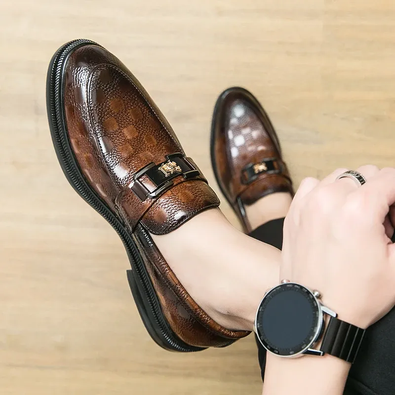 British Style Emerald Pointed Leather Loafers 6