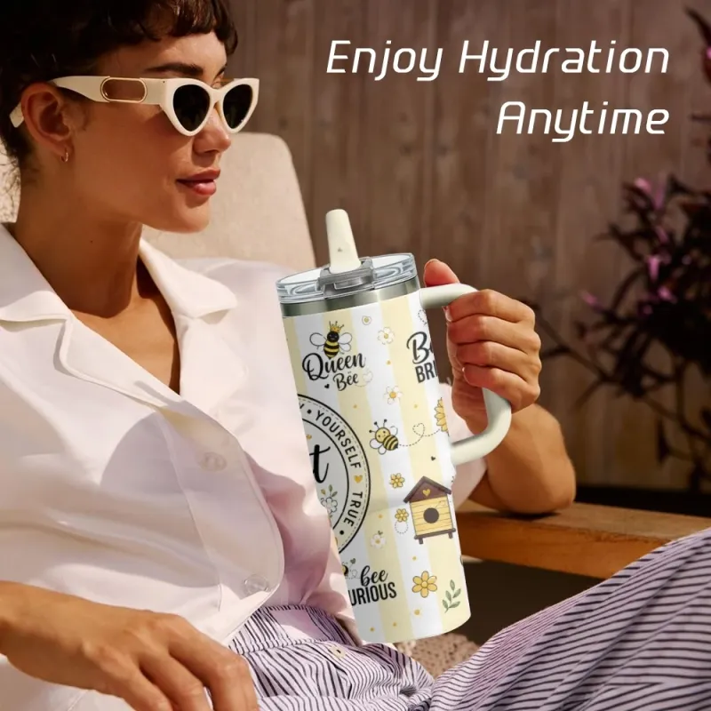 Bee Happy 40oz Vacuum Flask 4