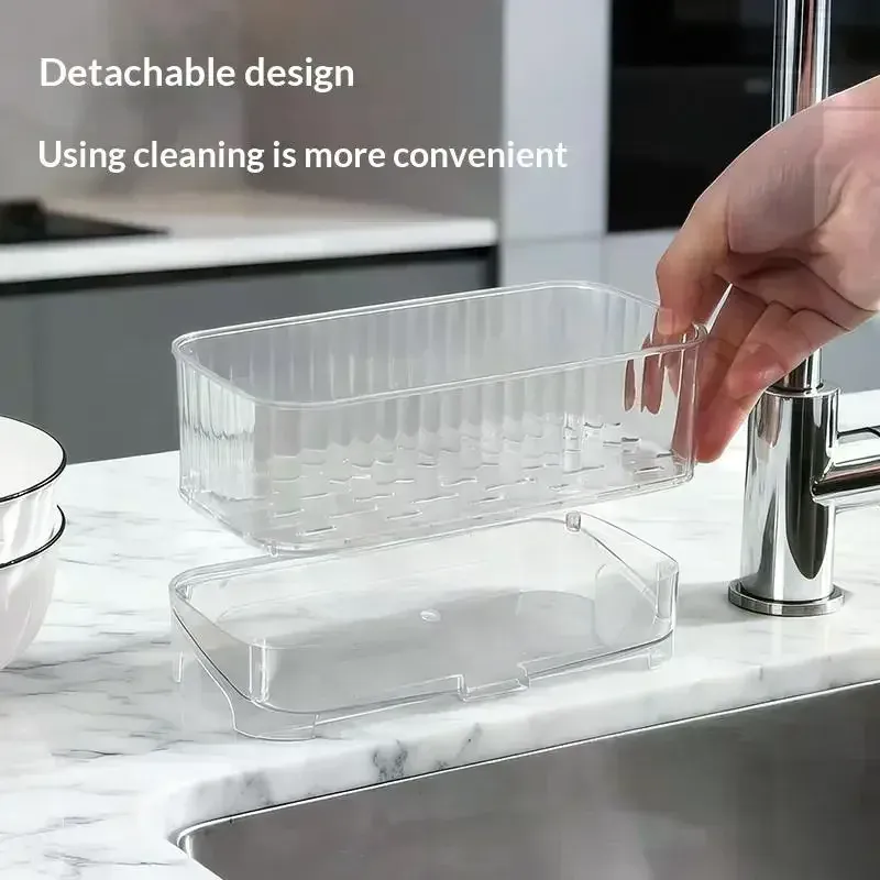 Transparent Sink Caddy Sponge Holder 2