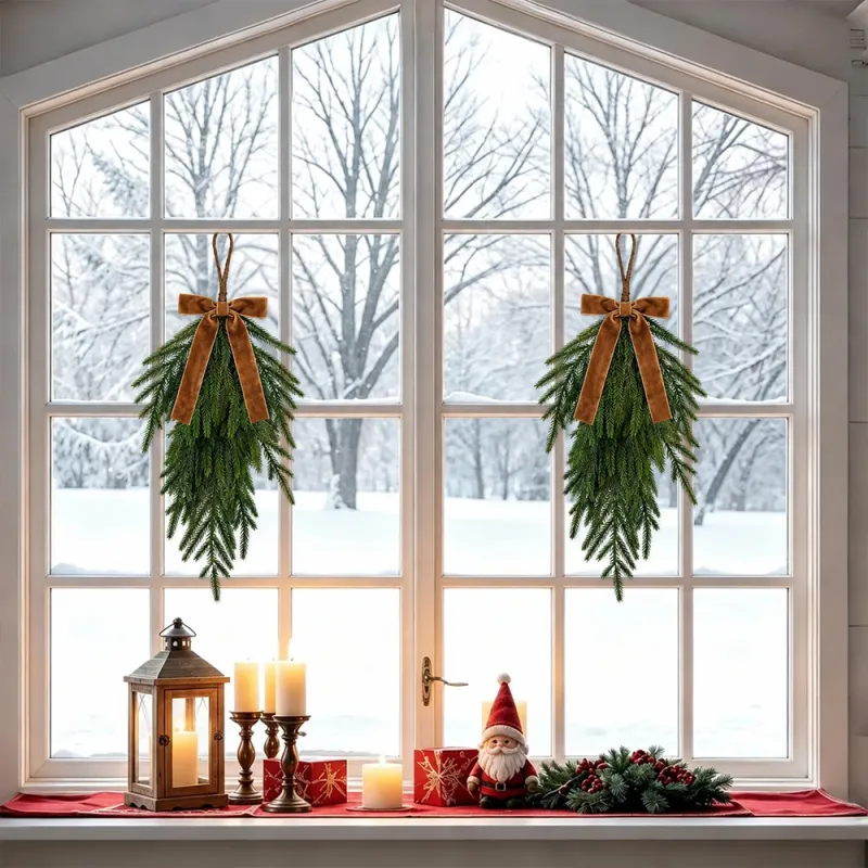 20in Artificial Norfolk Christmas Swag Wreath 4