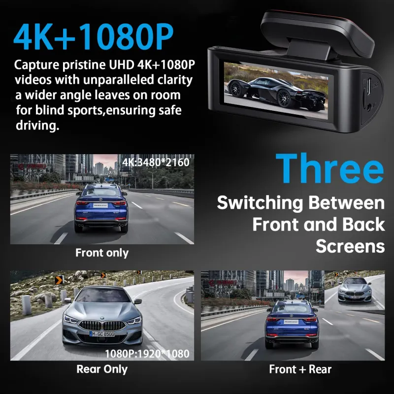 4K UHD Dual Lens Dash Cam WiFi GPS 6