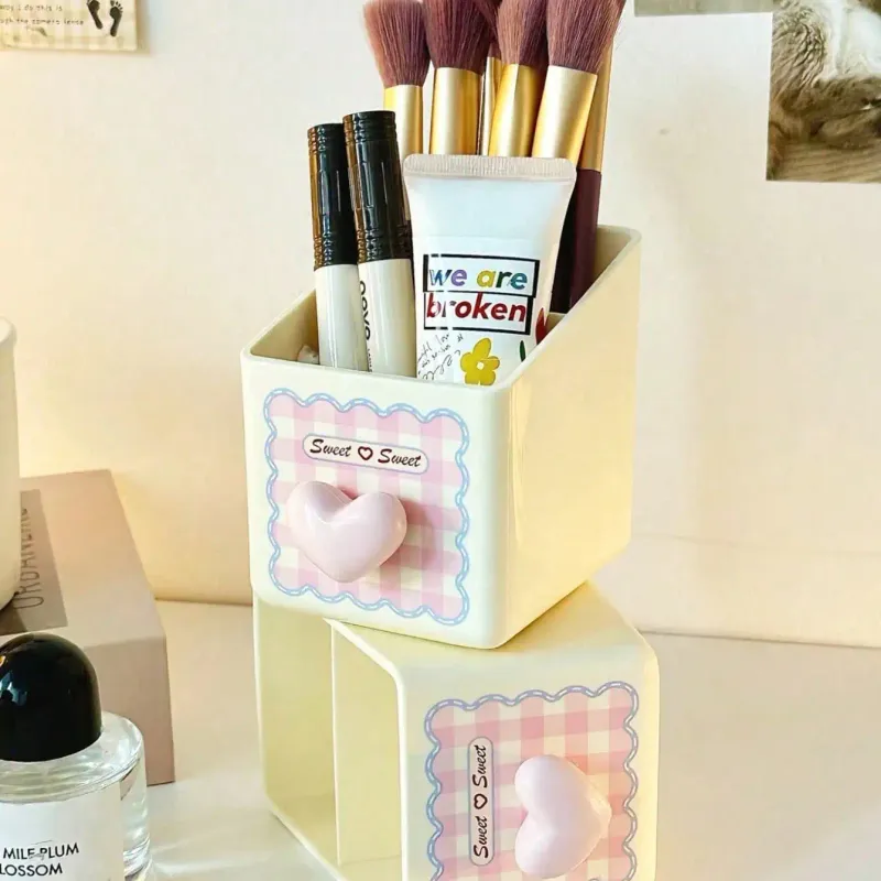 Heart Pattern Desktop Storage Box 3
