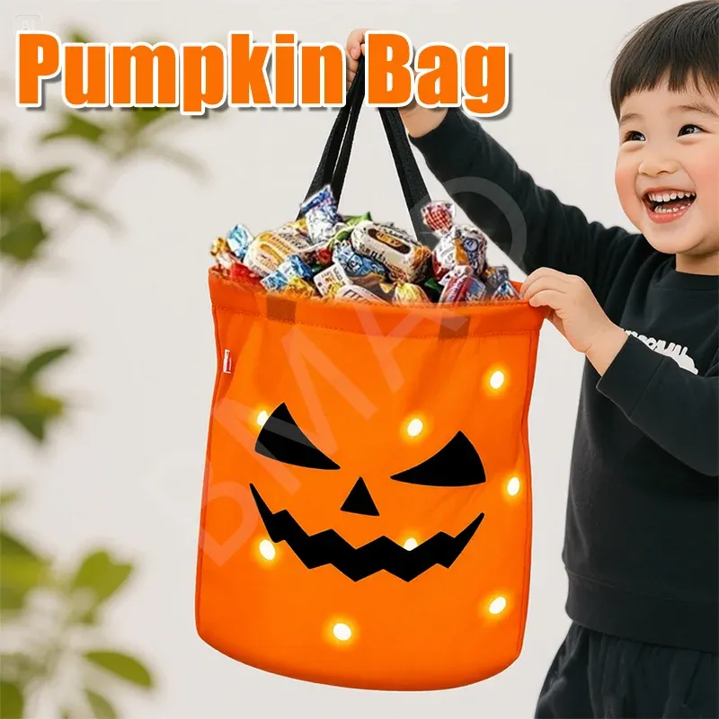 LED Pumpkin Trick or Treat Bucket 2
