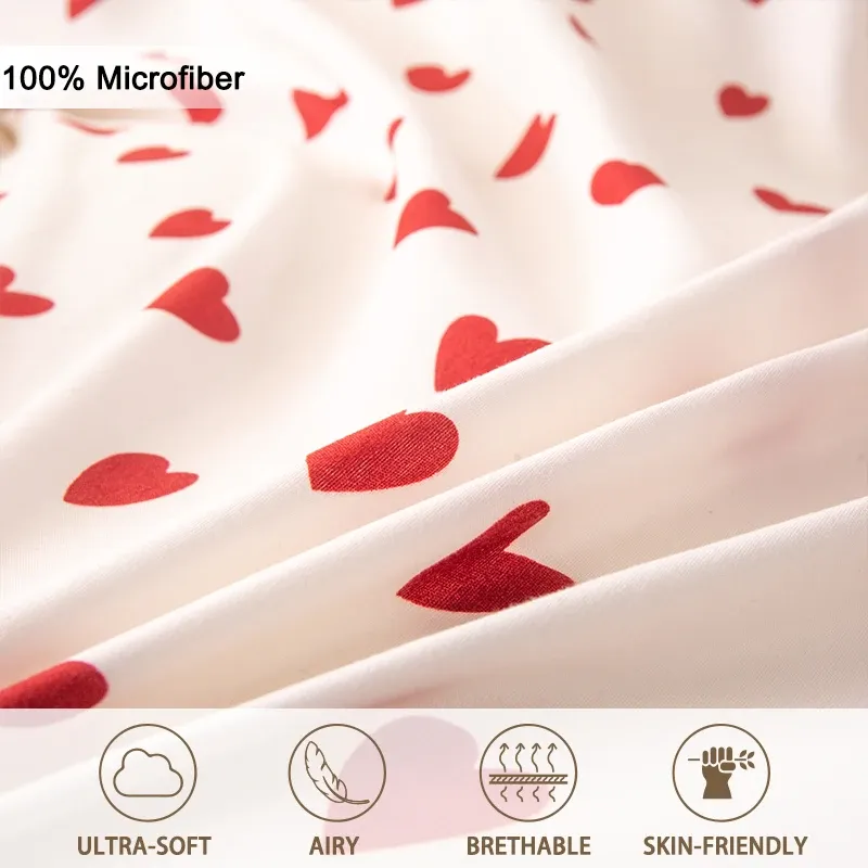 Red Heart Duvet Cover Set 3-Piece 4