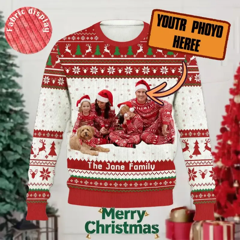DIY Photo Print Family Christmas Sweater 1