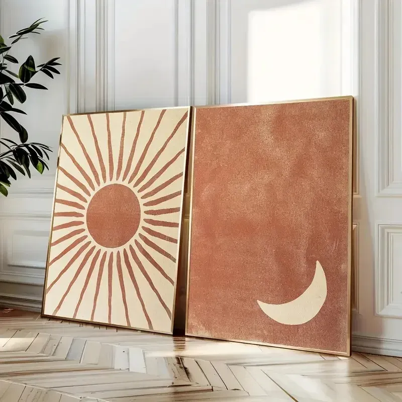 Bohemian Moon Sun Canvas Prints 4