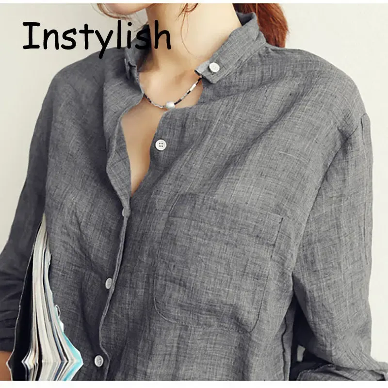 Korean Vintage Linen Blouse 2