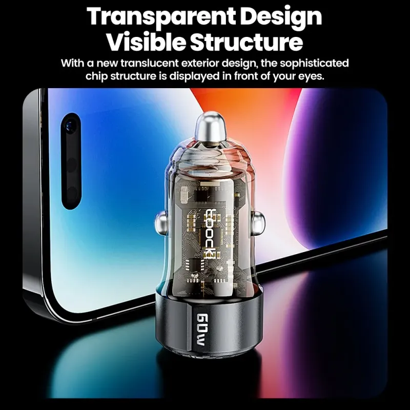Toocki 60W Fast Car Charger PD 5