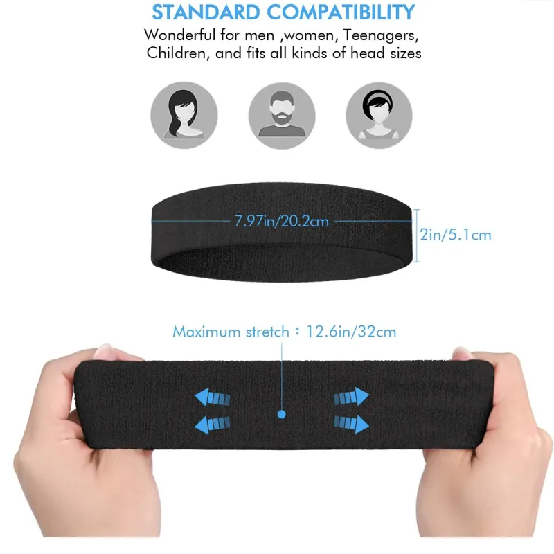 3-Pack Sweatproof Sports Headbands 4