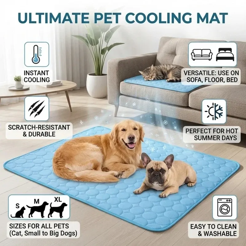 Ice Silk Dog Cooling Mat 2-Pack 2