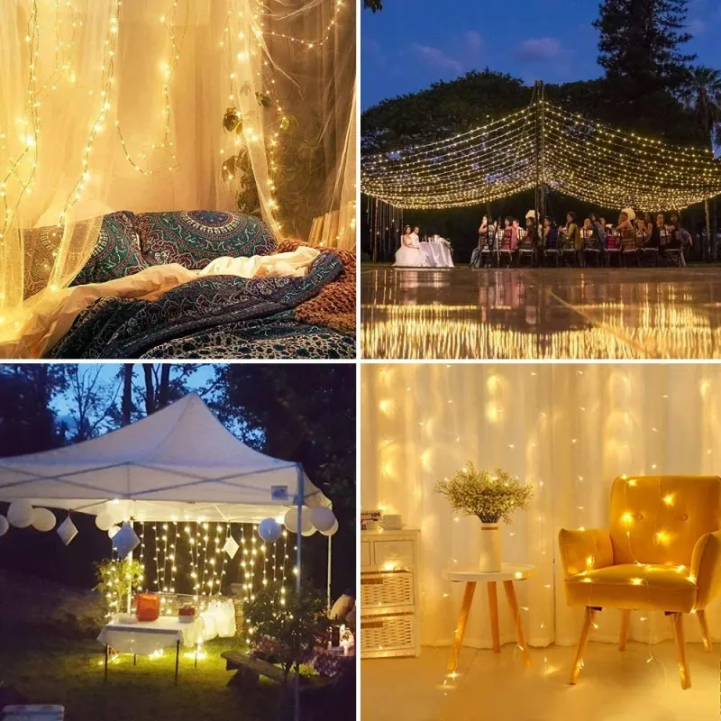 LED Curtain Fairy Lights 3m Remote 6