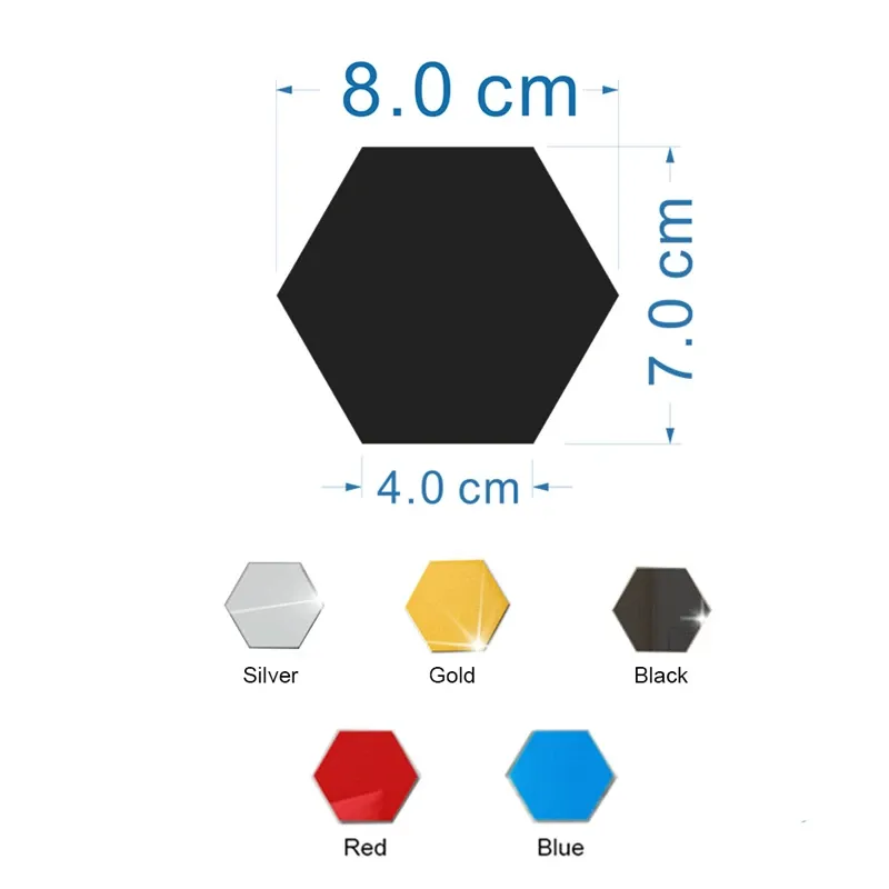 3D Hexagon Mirror Wall Stickers 2