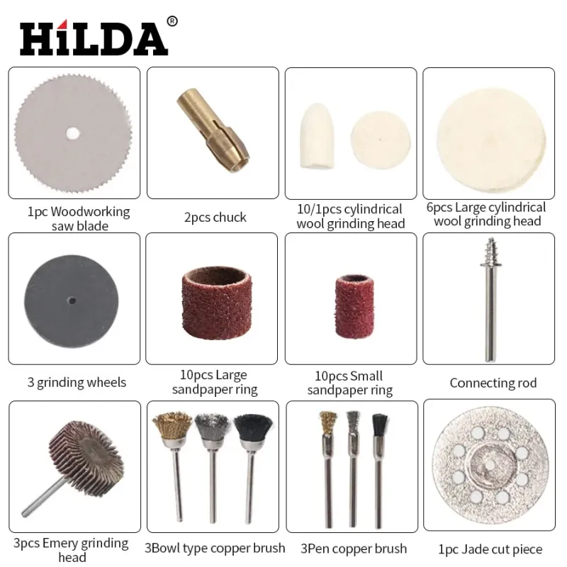 HILDA Rotary Tool Accessory Kit 6