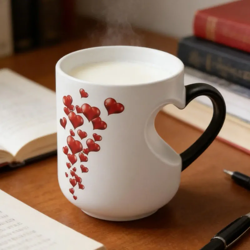 Color Changing Magic Mug with Romantic Heart Handle 6