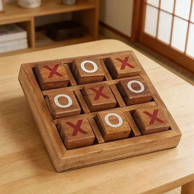 Classic Wooden Tic Tac Toe Game 2