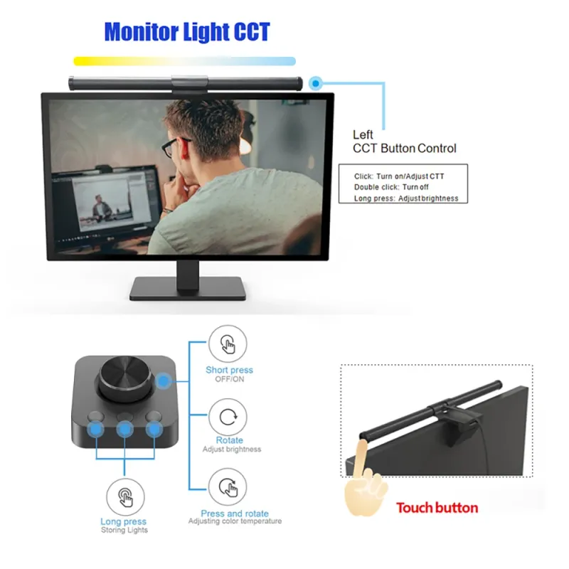 LED Monitor Light Bar with Remote 5
