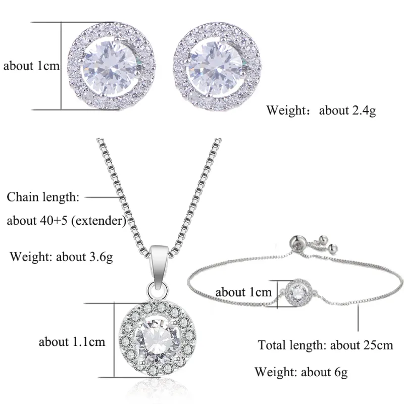 ZAKOL 3-Piece Shiny CZ Jewelry Set with Gift Box 6