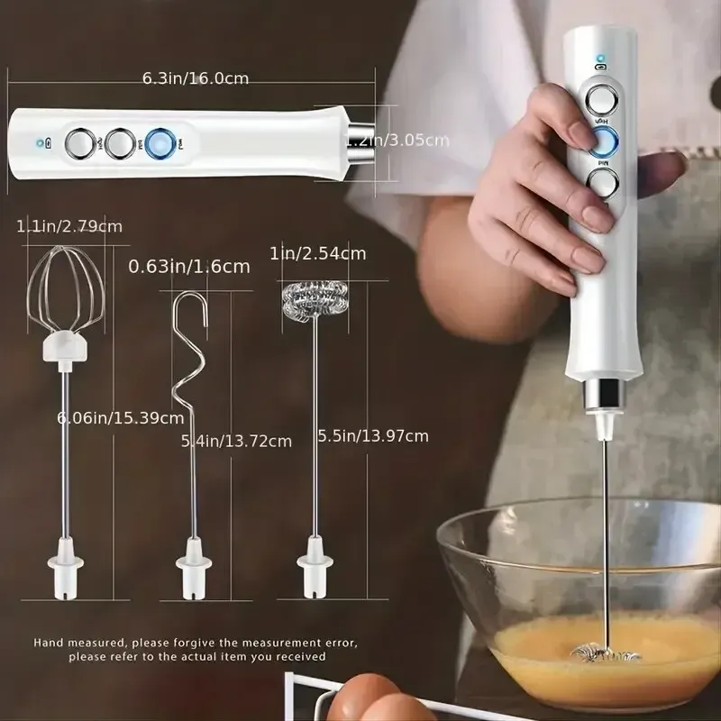 Wireless Rechargeable Milk Frother 3-Speed 3