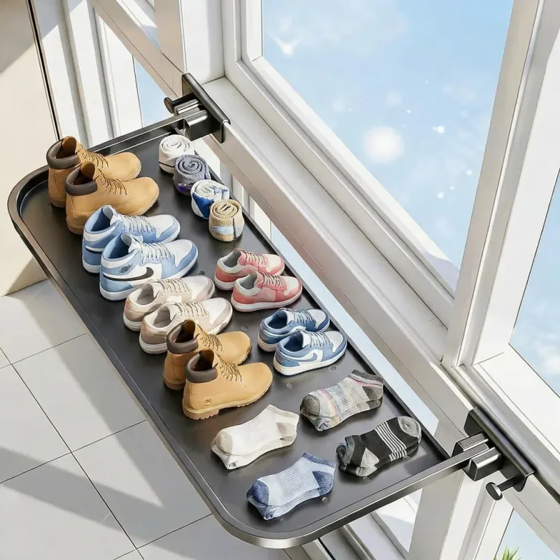 No Drill Foldable Drying Shelf 6
