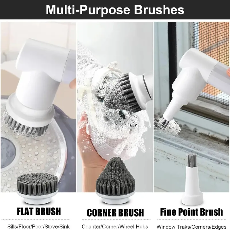 Cordless Electric Spin Scrubber with 6 Heads 2