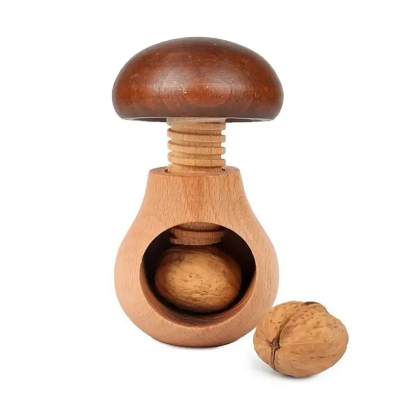 Mushroom-Shaped Wooden Nutcracker 4
