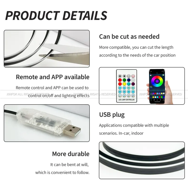 110cm APP Control Car Ambient Lights 2