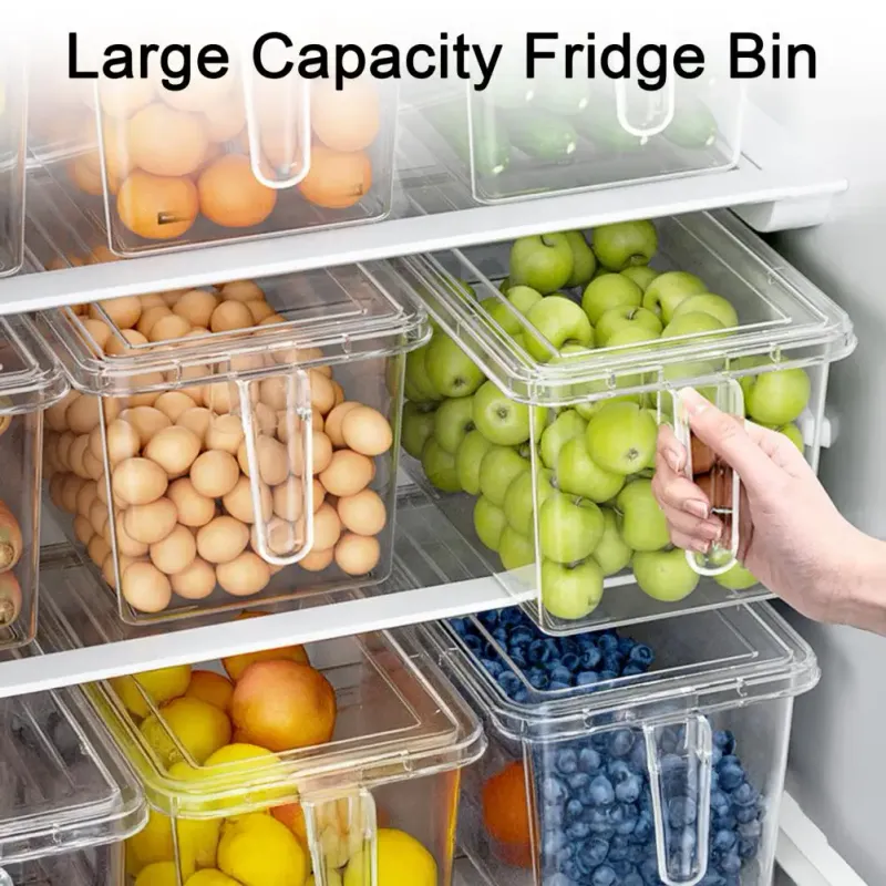 Clear Stackable Fridge Storage Bins 3