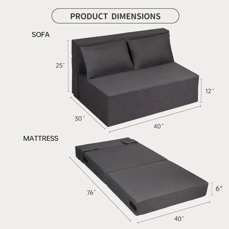 Convertible Sleeper Chair - Grey 2