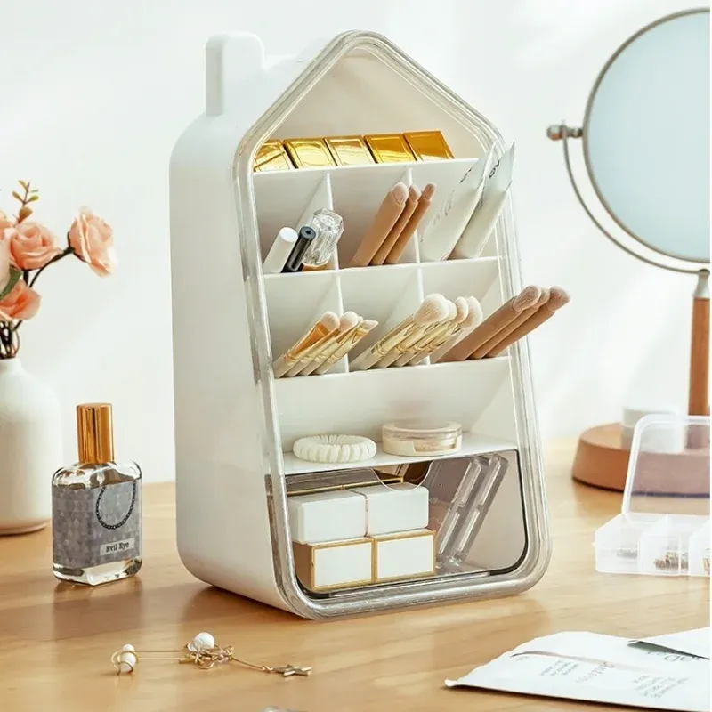 Clear Plastic Desktop Organizer with Drawer 6