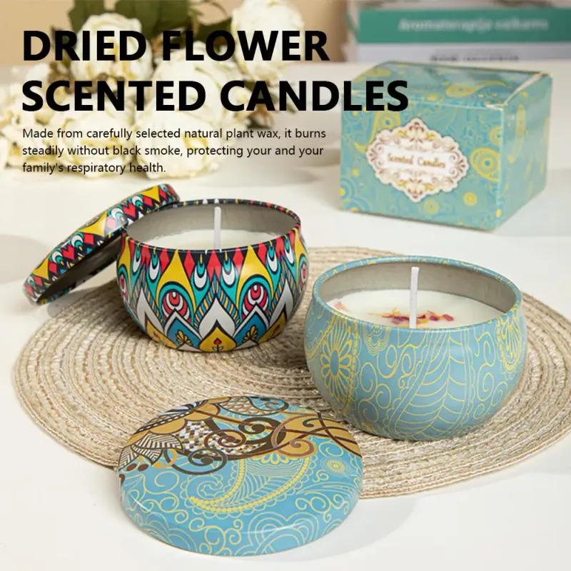 Vintage Flower Scented Soy Candle Jar 2
