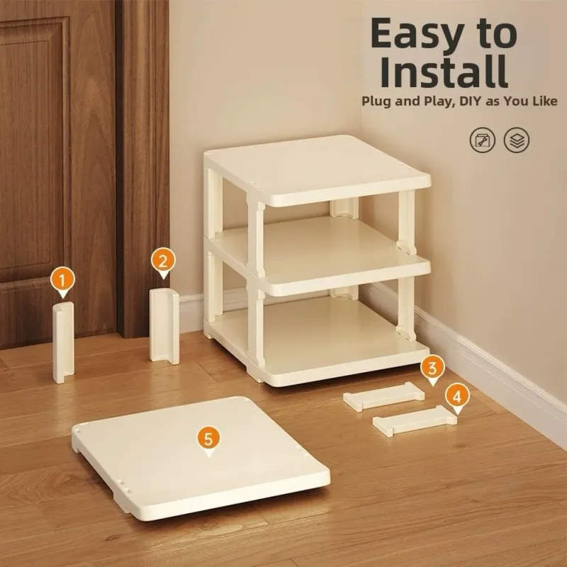 White 3-Tier Slim Shoe Rack 3