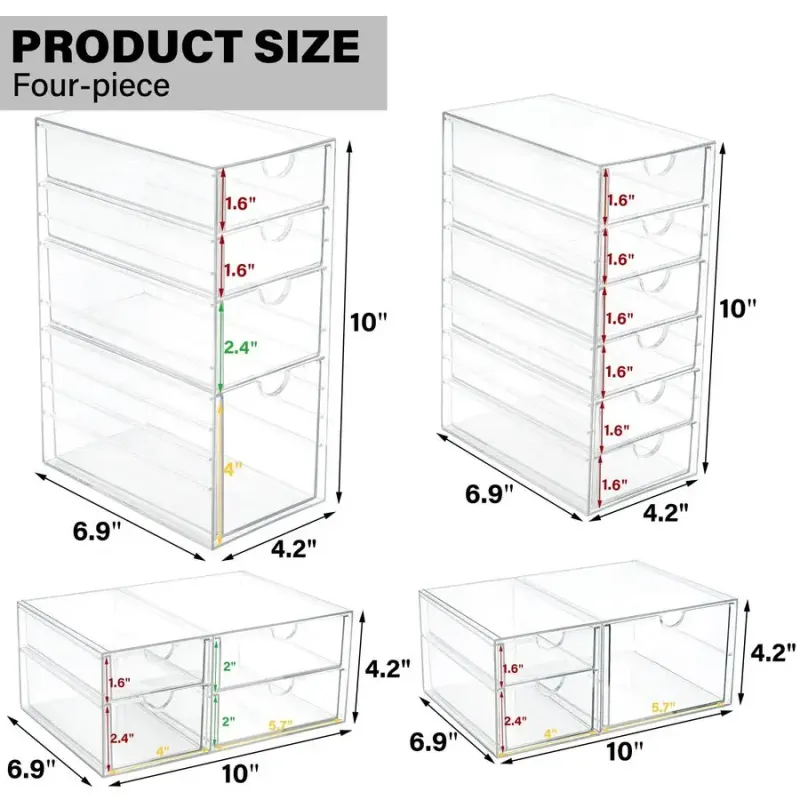 17-Drawer Acrylic Organizer Set (4 Units) 3