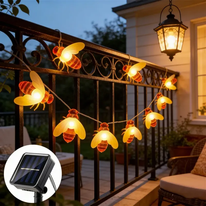 Solar Bee String Lights - Outdoor Decor 1