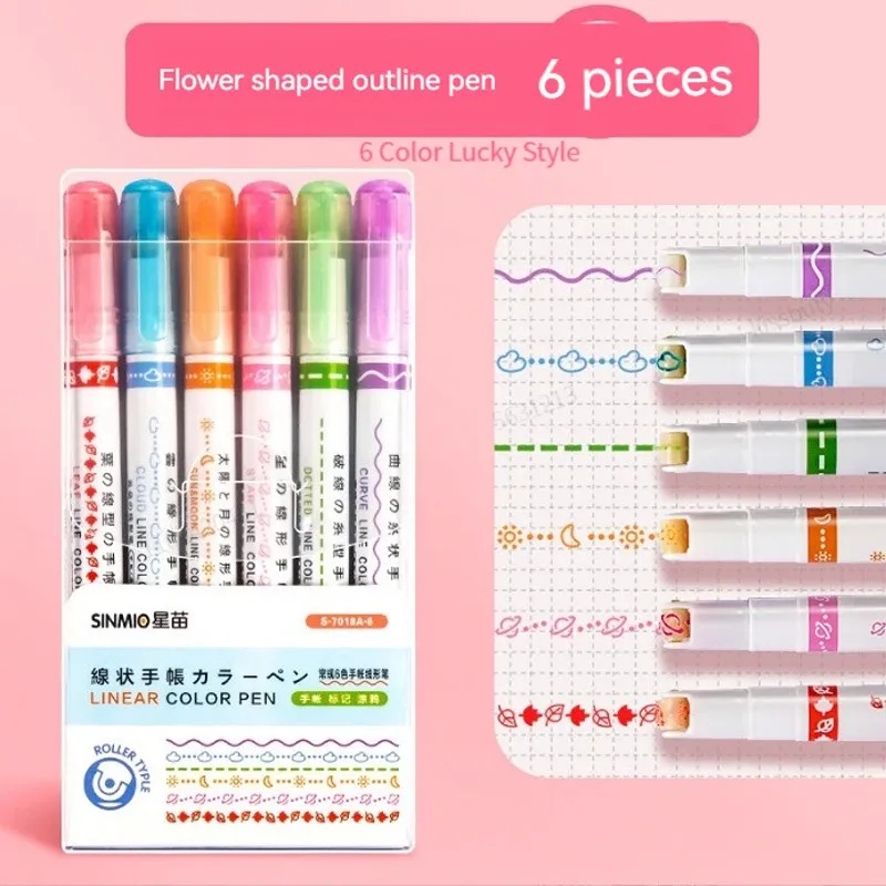 Kawaii Highroller Marker Pen Set 6pc 6
