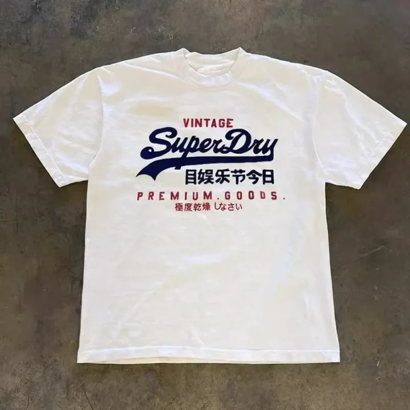 Vintage Letter Print Cotton Tee 2
