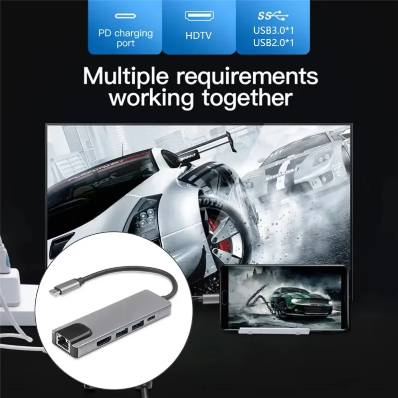 5-in-1 USB C Hub with 4K HDMI & Ethernet 2