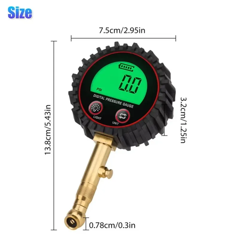 Digital Tire Pressure Gauge 3-255 PSI 6