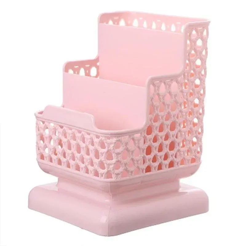 Plastic Pen Holder Desk Storage Box Pencil Tray School Office Stationery Supplies Desktop Accessories Organizer Student Gift 5
