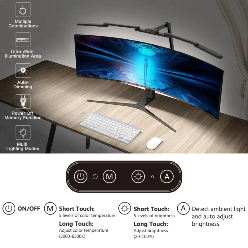 24W Double Head LED Desk Lamp with Clip 5