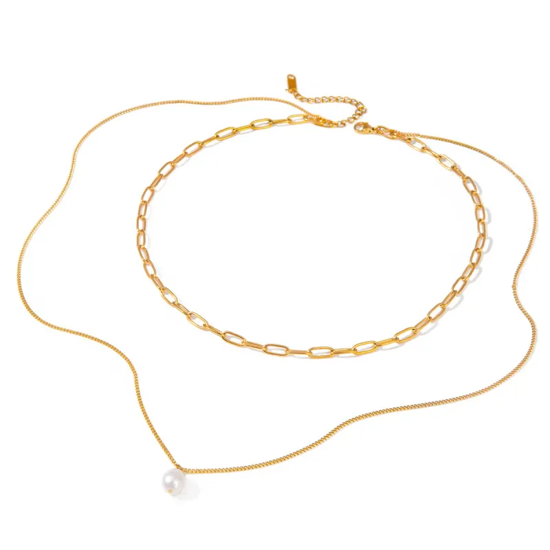 Gold Plated Pearl Pendant Necklace 4