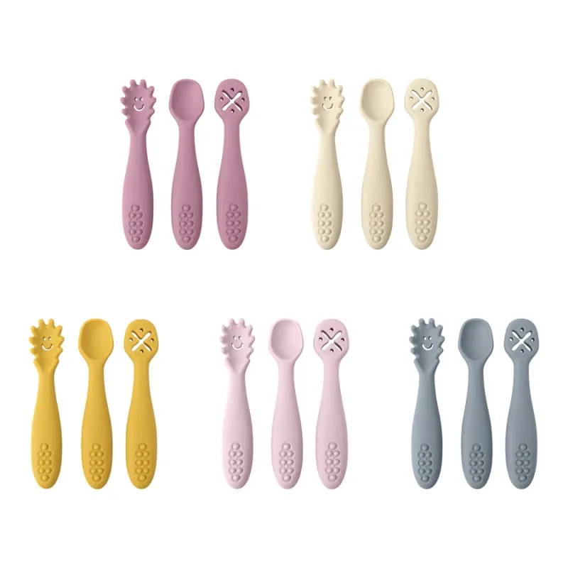 3PCS Baby Learning Spoons Set 6