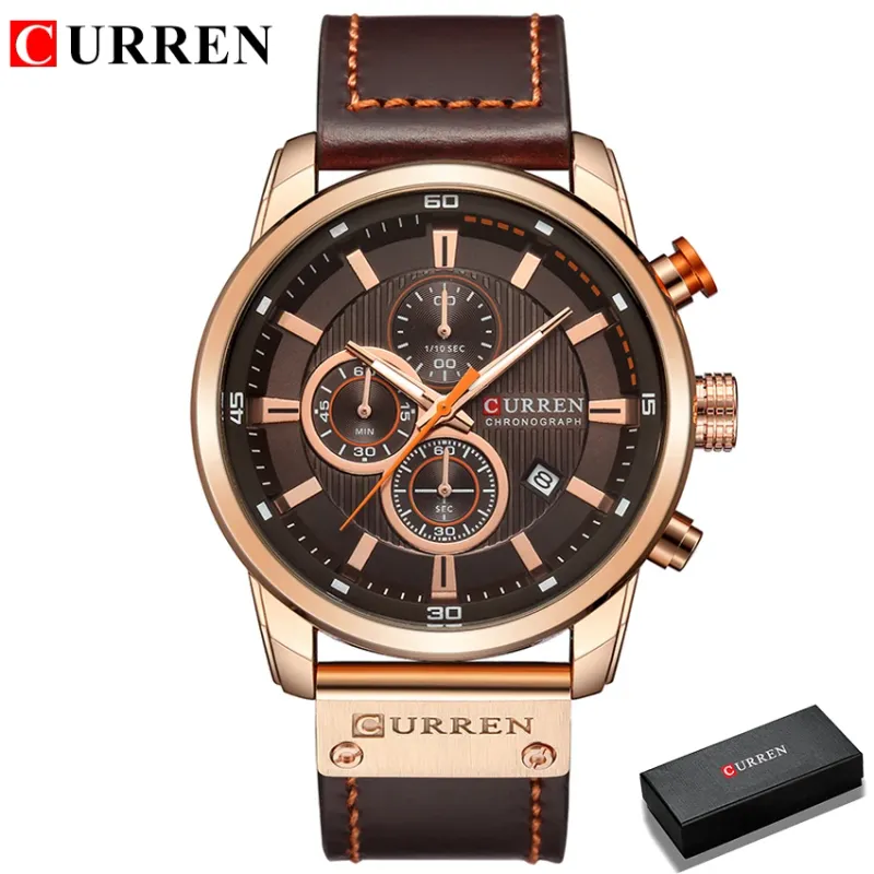 CURREN 8291 Men's Chronograph Leather Watch 2