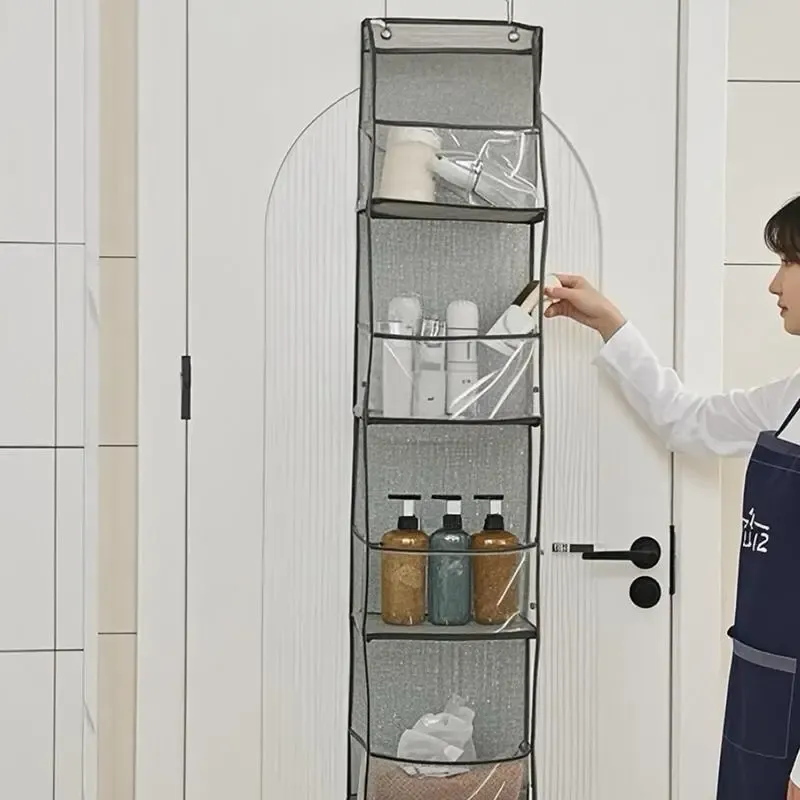 4/6Tier Over The Door Organizer Miscellaneous Clothes Toy Hanging Storage Bag With Mesh Pockets Shelves For Closet Bedroom Dorm 2