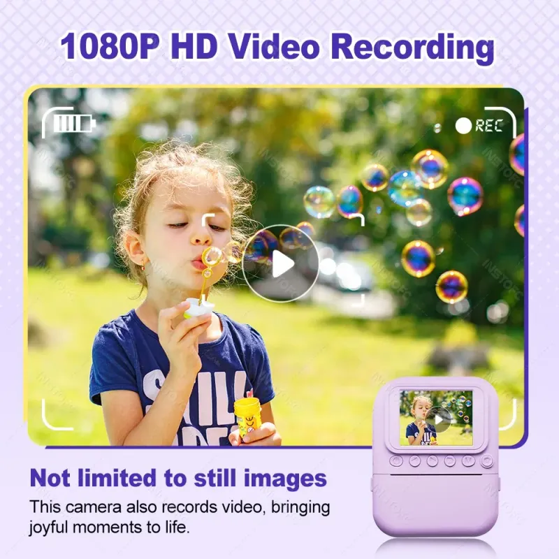 Kids Instant Camera Color Print 1080P 4