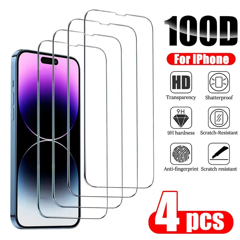 4-Pack Tempered Glass for iPhone 11-15 Pro Max 1