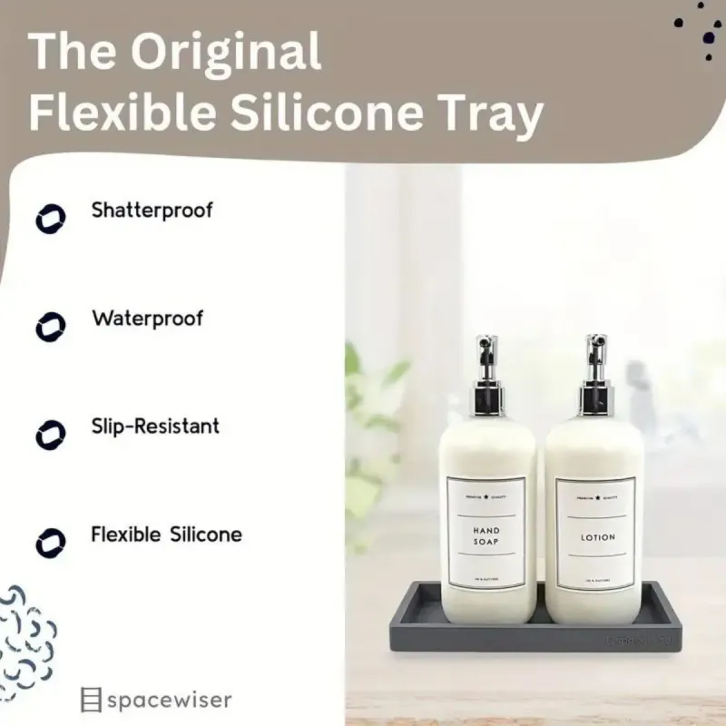 Silicone Bathroom Countertop Tray 4