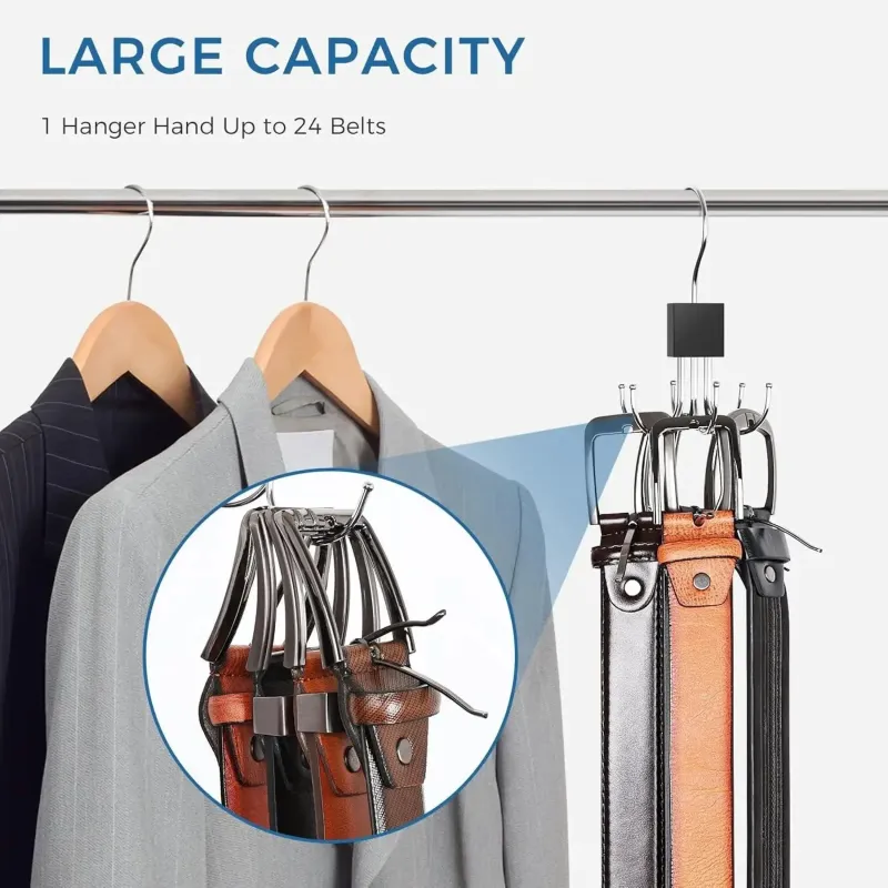 6 Hook Rotating Belt & Tie Hanger 5