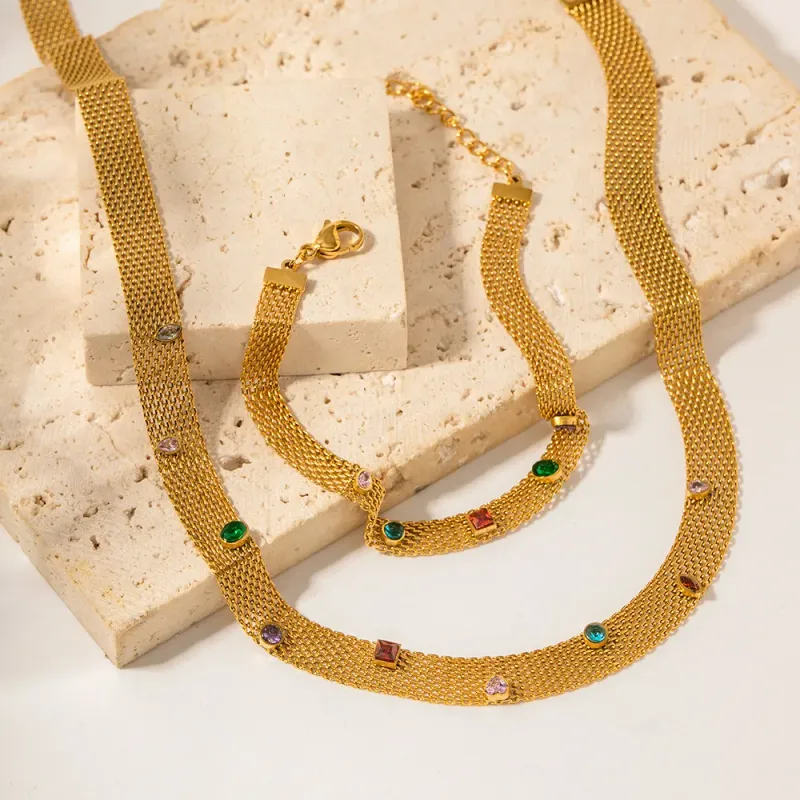 Gold Plated Crystal Choker Necklace 3