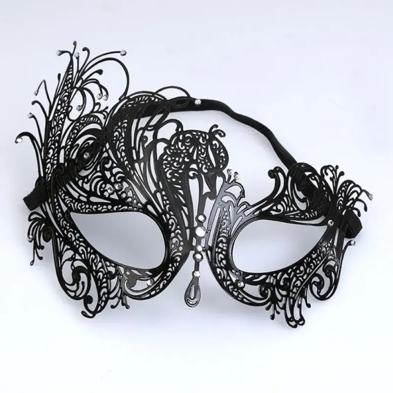 Black Gold Skull Metal Half Face Mask 6