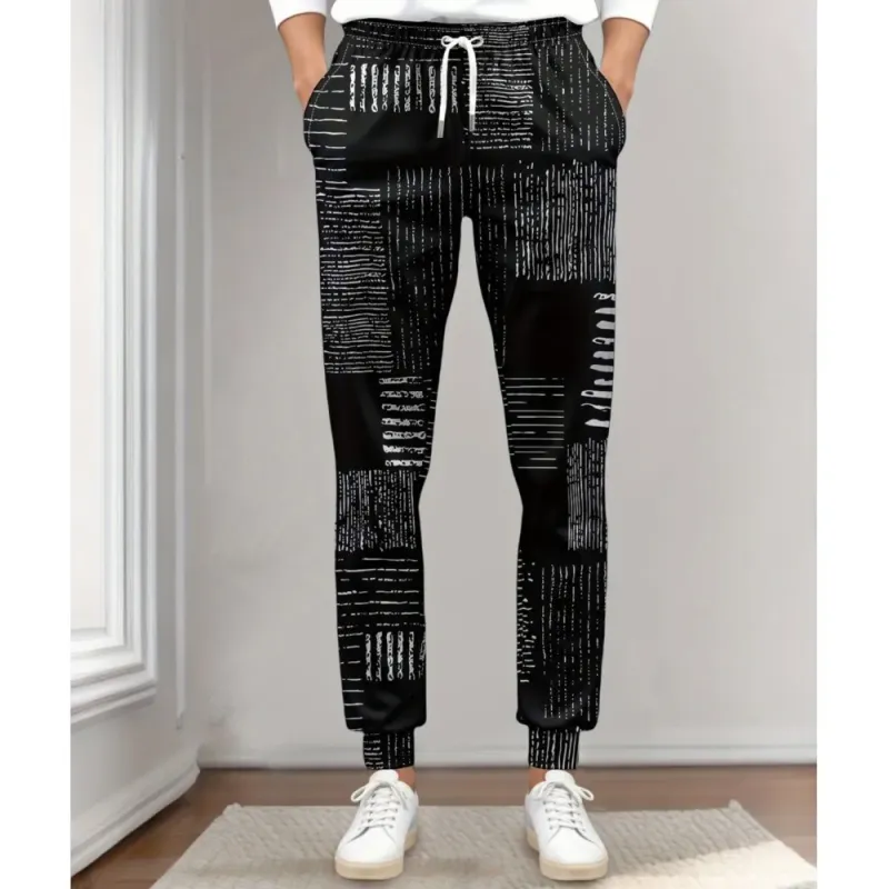 Striped Slim Fit Joggers with Pockets 1